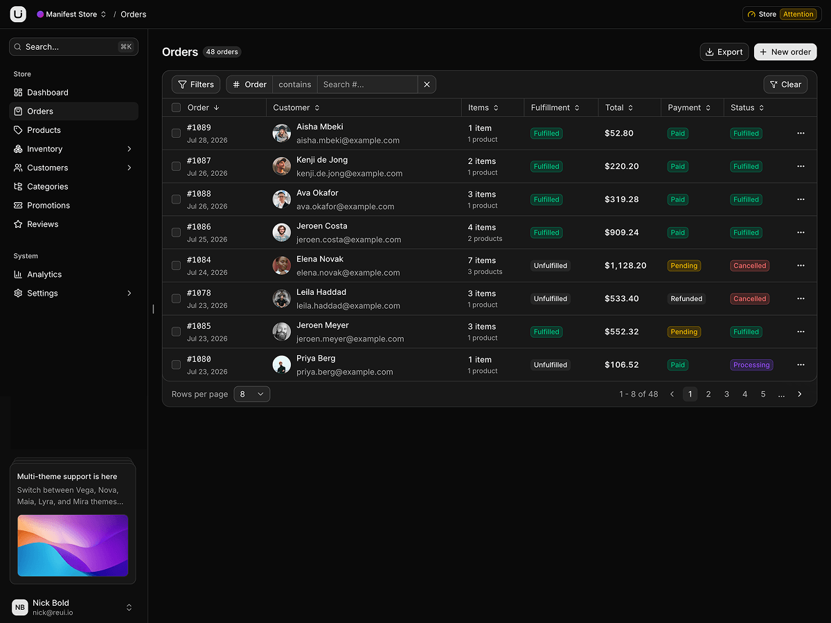 Manifest screen 2