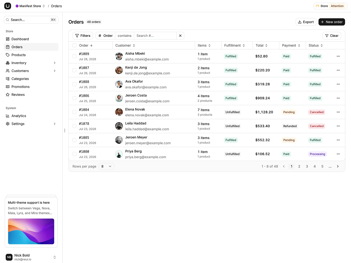 Manifest screen 2